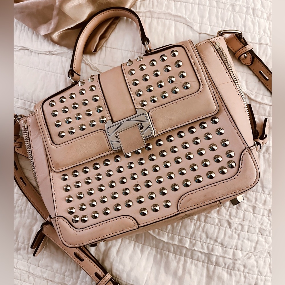 Rebecca Minkoff light pink studded handbag